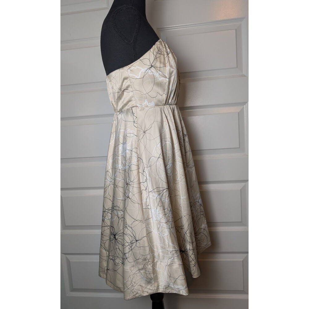 NWT The Limited Strapless Dress Size 4 Satin Beige Floral Short Wedding Cocktail - Picture 5 of 13